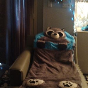 Rusty the racoon kids sleeping bag, 51inches long and 26 in width in great shape